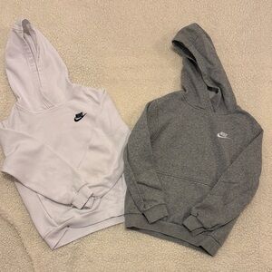 Nike Youth Hoodies in White & Gray - Classic Swoosh